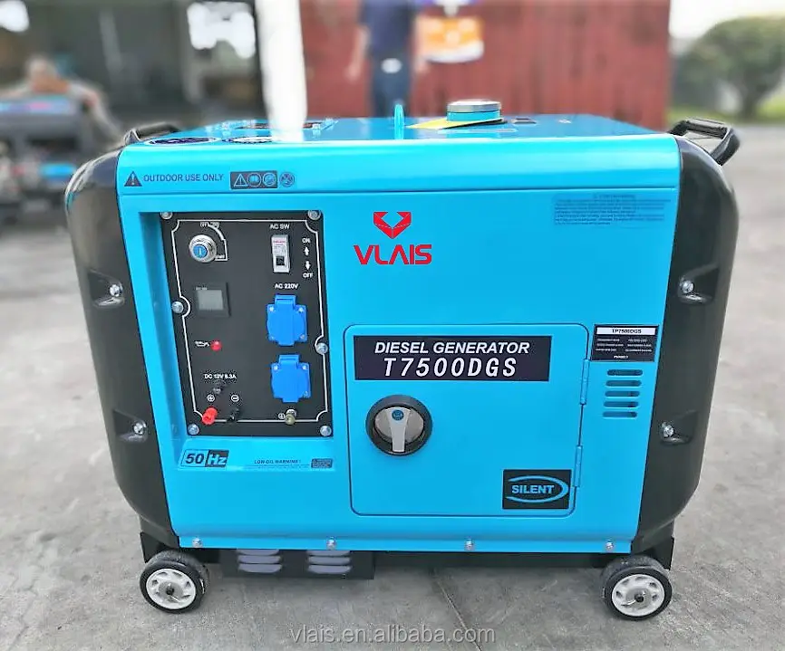 100% медь! Заводская цена, дизельный генератор VLAIS KDE6500T 5 кВт, тихий, кВА, типа Kipor
