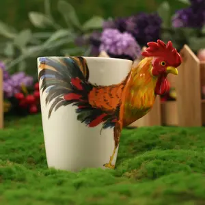 Mug Ayam Jantan 3D Kustom, Cangkir Kopi Ayam Jantan, Mug Ayam Jantan Keramik