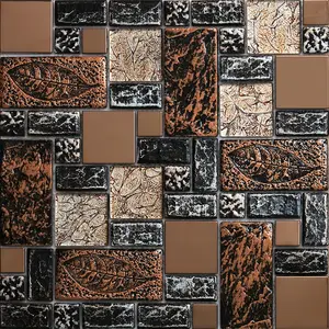 Azulejo de pared de mosaico de piedra mezcla de vidrio de diseño 2017