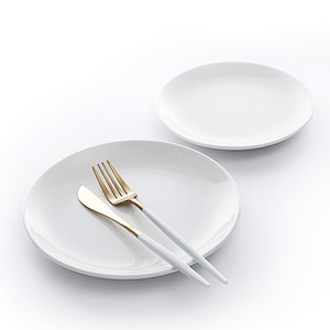 Hotel <span class=keywords><strong>restaurante</strong></span> de porcelana blanca <span class=keywords><strong>ronda</strong></span> par de forma única de <span class=keywords><strong>la</strong></span> placa de <span class=keywords><strong>la</strong></span> cena <span class=keywords><strong>restaurante</strong></span> de cena de porcelana placa # - Product Image 6