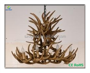 Cuerno de venado de la vendimia resina chandelier, luz decorativa colgante de interior - Product Image 6