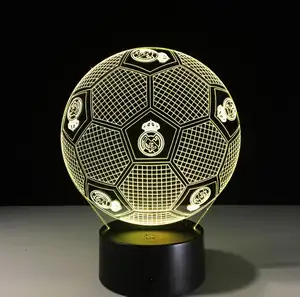 Football Club Fans Geschenke 3D Lichter 3D Nachtlicht Wechsel lampe Carving Slogan Logo Kunden spezifische Acryl Touch Remote 7 Farben LED