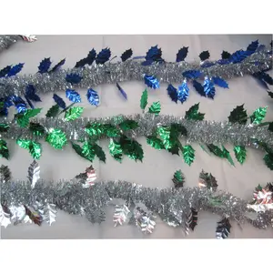 PET christmas tinsel garland,indoor and outdoor christmas decoration tinsel garland