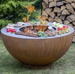 Barbecue au gaz, combinaison de charbon et de bois, gril gril avec équipement de cuisine à l'extérieur - Product Image 1