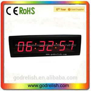 Godrelish 1.8 "pared LED rojo reloj temporizador de <span class=keywords><strong>cuenta</strong></span> <span class=keywords><strong>regresiva</strong></span> del tiempo de 12/24 H montada - Product Image 1