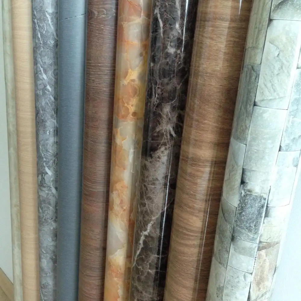 ฟิล์มถ่ายเทความร้อน PET PVC WPC MDF PS คุณภาพสูงพร้อมลายไม้ลายหินอ่อน