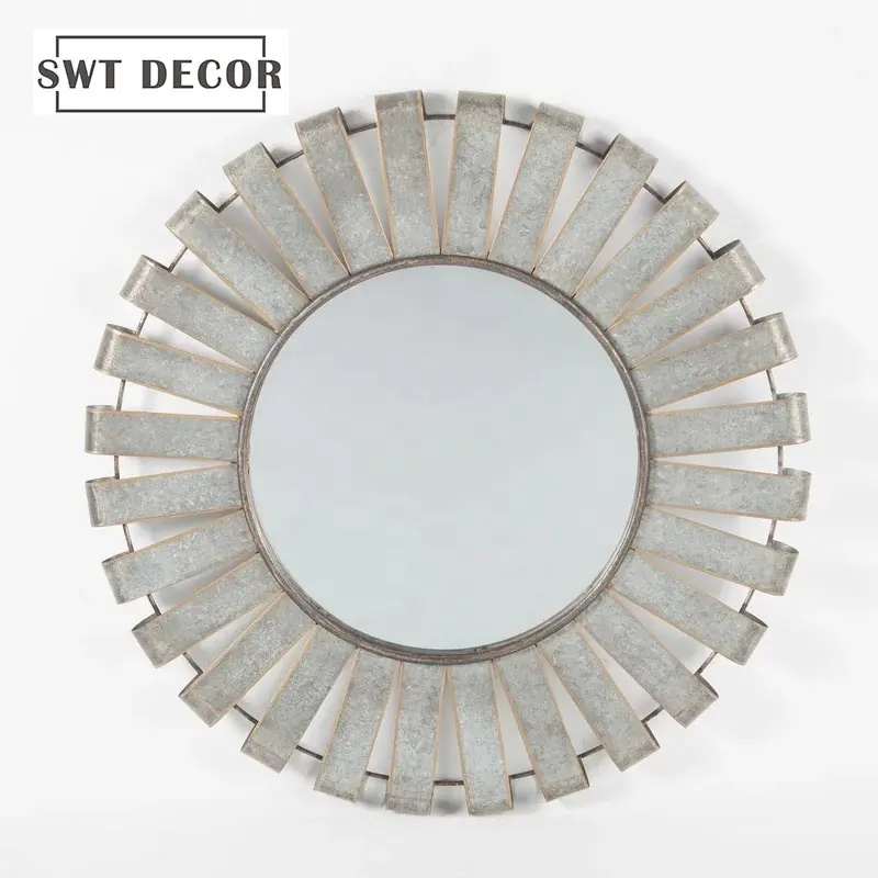 SWT de Metal de alta calidad Arte decoración espejos forjado de Metal de hierro molino de viento acento espejo