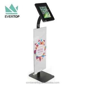 Tablet Display Stand Trade Show Floor Acrylic Kiosk For IPad Tablet Universal Tablet IPad Security Stand Floor Standing Tablet IPad Display