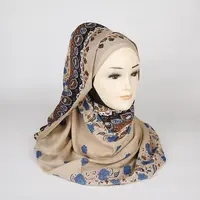 Hijab en coton pour femmes, 80x180 Cm, 1 pièce, imprimé style musulman, à la mode