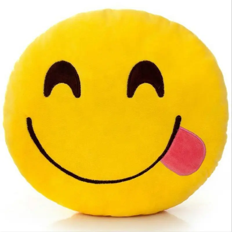 32cm neues Design gelbes Smiley-Samt kissen