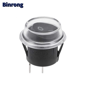 Sakelar Nyala/Mati KCD1-105 Kedap Air Bulat 20Mm dengan Penutup Sakelar Sakelar Sakelar Rocker - Product Image 2