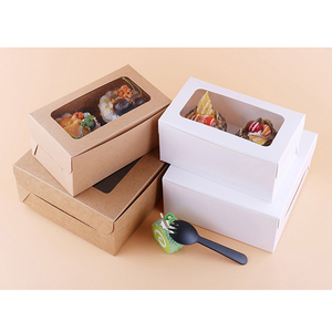 Giá rẻ Giá Trắng Cup bánh bao bì hộp với cửa sổ <span class=keywords><strong>PVC</strong></span> - Product Image 2