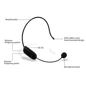 SHIDU U8 Professional Plug&amp;Play Headset Mic System UHF <strong>Wireless</strong> <strong>Microphone</strong> for Voice Amplifier PA System Speaker - Product Image 3