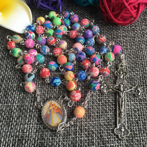 Rosario in Argilla Morbida Colorata Collana Religiosa Rosario Cattolico in Argilla Polimerica - Product Image 6