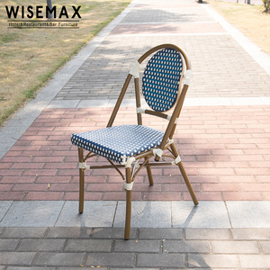WISEMAX FURNITURE French Bistro Outdoor Rattan Garden Furniture <strong>Bamboo</strong> Look Woven Rattan Wicker <strong>Chairs</strong> - Product Image 1
