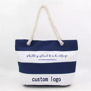 OEM borse A Buon Mercato Stampato modello personalizzato tote della tela di canapa borsa da spiaggia borse logo personalizzato borsa da spiaggia