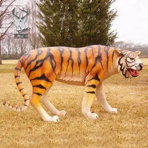 Patung harimau ukuran kehidupan serat kaca kustom desain baru patung harimau resin murah patung hewan harimau