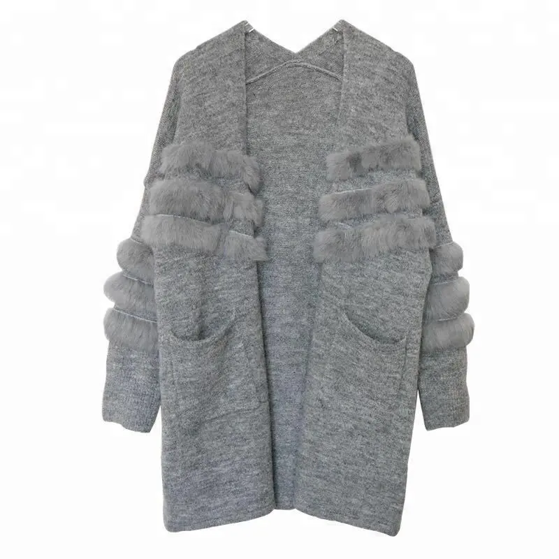 वसंत सर्दियों बुना हुआ शैली महिलाओं स्वेटर असली खरगोश फर कार्डिगन