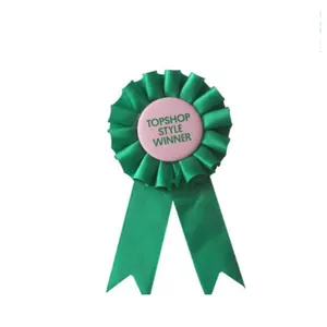 Wholesale custom logo printed paper card or tin plate horse award ribbon rosettes