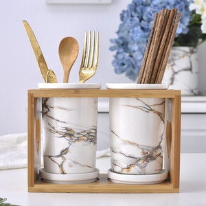 <span class=keywords><strong>Portaposate</strong></span> Decorativo in Marmo per Cucina, Porta Bacchette in Ceramica per Ristorante e Tavola - Product Image 1