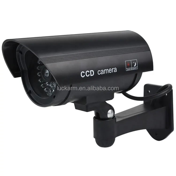 ความปลอดภัยสีดำกล้องวงจรปิดเท็จกลางแจ้งกล้องCCDสีแดงไฟLEDกระสุนหลักฐานกล้องหุ่น11A