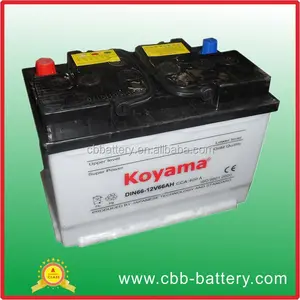 Good quality DIN66 dry charged car battery vehicle battery 66ah 12V