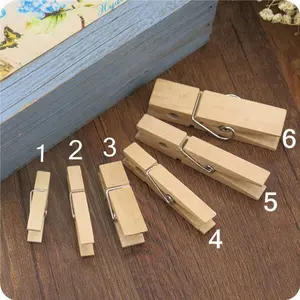 핫 세일 천연 나무 말뚝 clothespin 여러 크기 나무 클립