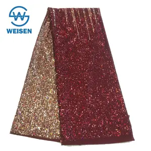 Wholesale gradient mesh fabric-Wholesale 2019 Colorful Tulle Backdrop Mesh Dress Two-tone Gradient Sequin Fabric
