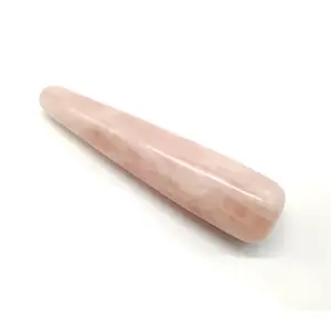 Большая массажная палочка с розовым кристаллом для удовольствия и гуаша