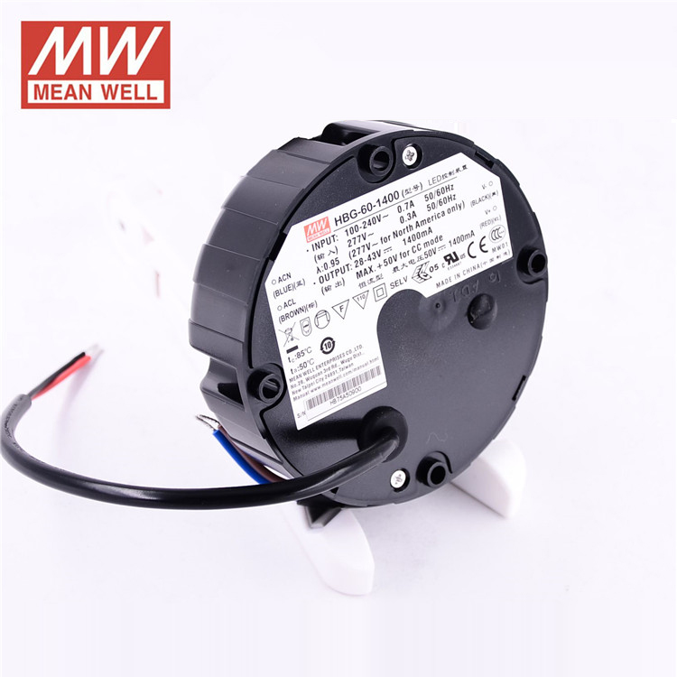 Оригинальный светодиодный драйвер с регулируемой яркостью Meanwell HBG-60-1400 60W 1400mA 28-43V