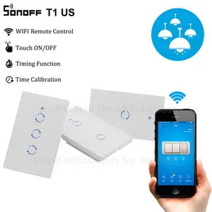 SONOFF T1 US 1C/2C/3C Smart Wireless Touch ไฟฟ้า1 2 3 Gang Touch/WiFi/315 RF/APP Remote Smart Home Wall Touch Power Switch