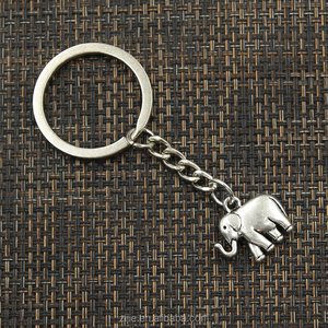 Moda 30mm llavero dominante del metal Keychain joyería plata <span class=keywords><strong>antigua</strong></span> plateada doble cara elefante 21*18 * 5mm colgante - Product Image 4