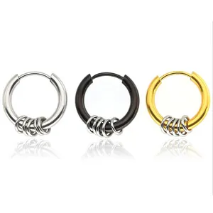 Stainless Steel Geometric Circle Gold Earrings Round Women Men Hoop Earrings fashion Jewelry Accessories Earing