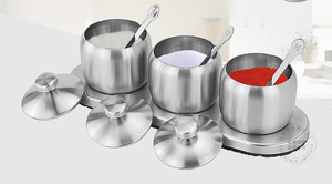 <span class=keywords><strong>Set</strong></span> di Rack per contenitori di stoccaggio per barattoli di spezie per condimenti in acciaio inossidabile da cucina - Product Image 3