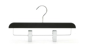 Cintres en bois de revêtement en caoutchouc noir personnalisés de luxe pour les vêtements <span class=keywords><strong>Cintre</strong></span> en bois élégant - Product Image 5