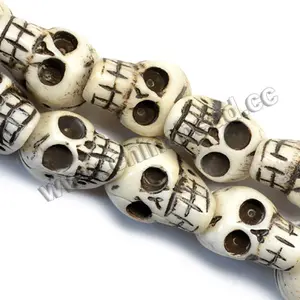 Carved Bone Wholesale Skull Beads, carved skull beads