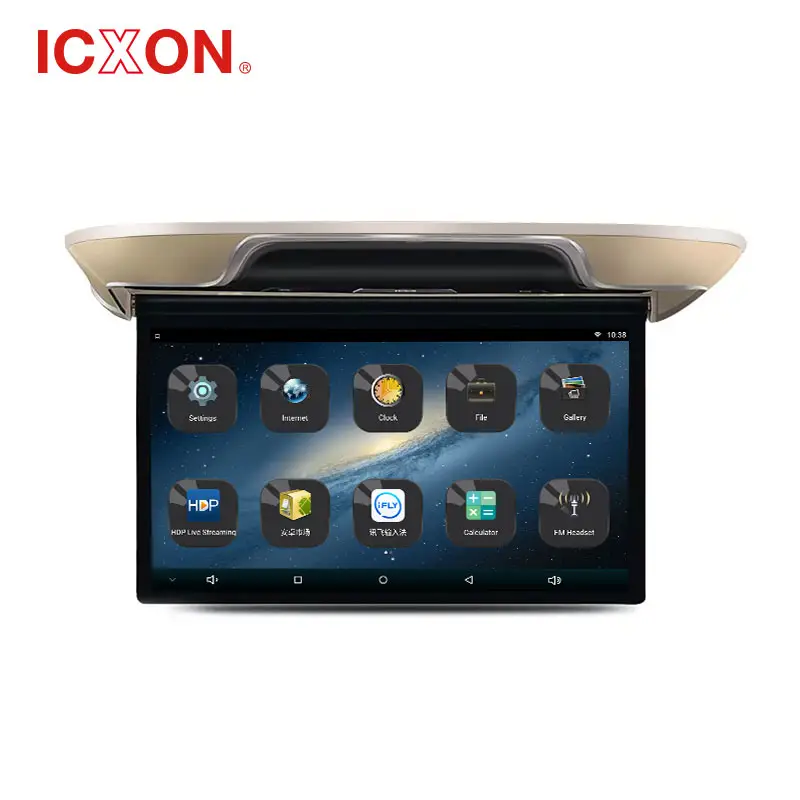 Mouse control hd android tv roof mount car flip down monitor