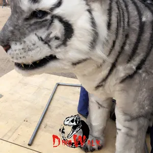 Реалистичный костюм белого тигра для парка развлечений Dino0776 высокого качества