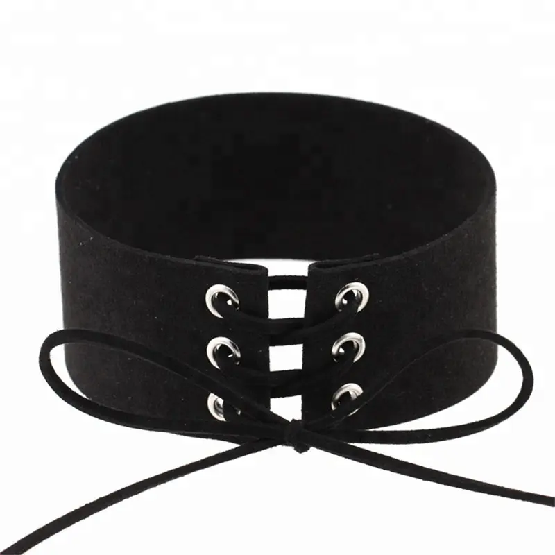 Merletto largo nastro grande velluto nero della collana del choker