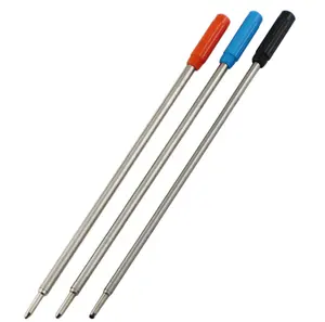 Conventional fine metal replacement refill red 0.7mm blue black ball pen thread oil core refill