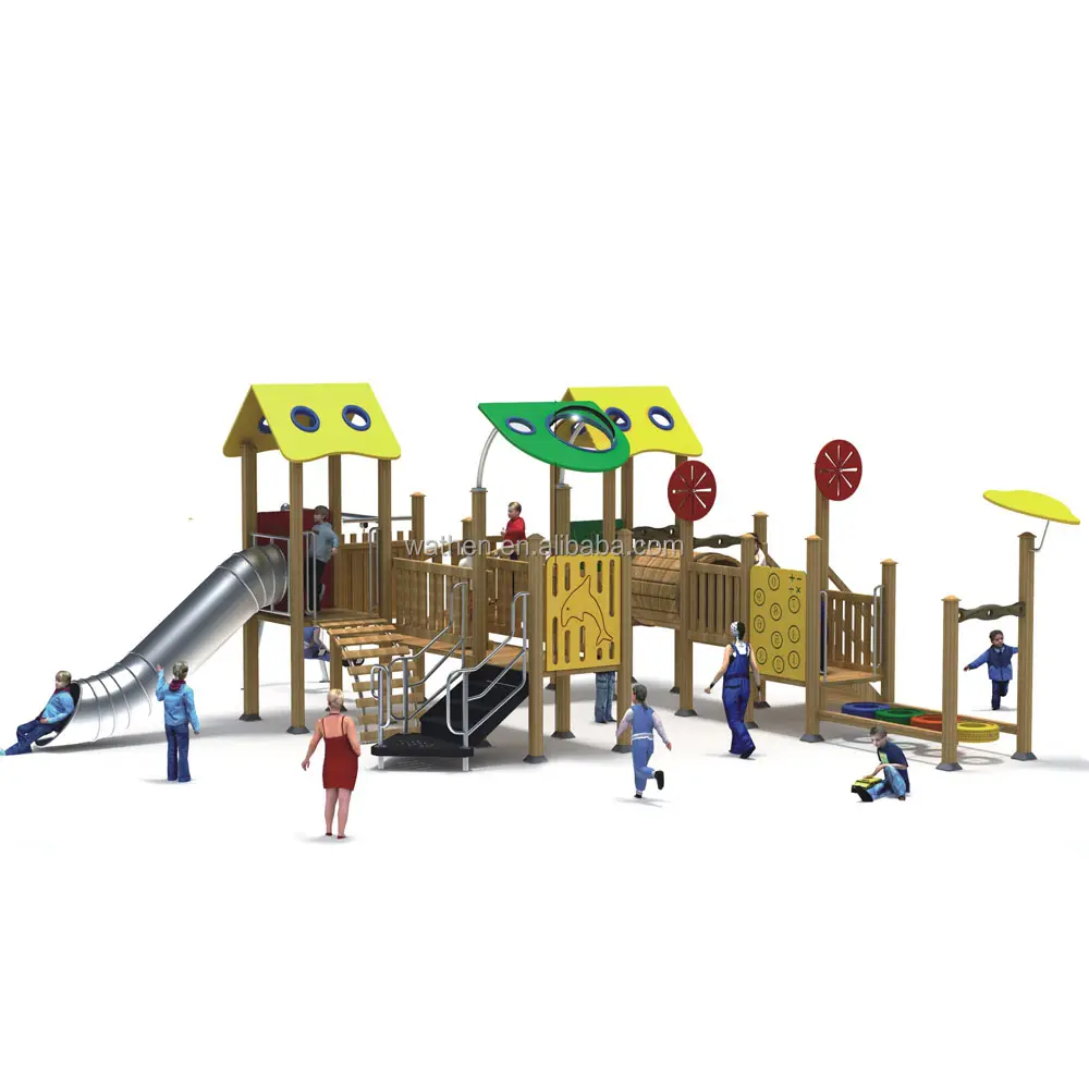 Outdoor Amusement Park Physical Series Spiel mit Holz spielhaus für Kinder spielen