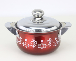 Ấn Độ Và Nigeria Bán Hàng Nóng Thép Không Gỉ Nồi Đồ Nấu Nướng Bộ Phun Màu Hoa Thiết Kế 10Pcs Súp Nồi Cổ Nồi - Product Image 4