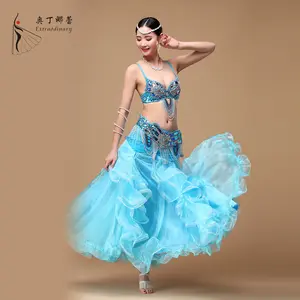 Wholesale pink belly dance set And Dazzling Stage-Ready Apparel 