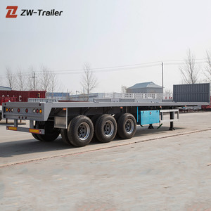 ZW Xe Moóc Sản Xuất Tại Trung Quốc 20ft 40 Ft Ba Trục 4 Trục Xe Tải Bán Tải Giường Phẳng Bán Chạy - Product Image 6