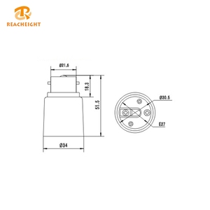 Bộ Chuyển Đổi Đèn Bằng Đồng <span class=keywords><strong>B22</strong></span> Sang <span class=keywords><strong>E27</strong></span> Chất Lượng Cao - Product Image 4