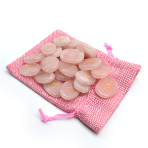 Piedra de cuarzo rosa para adivinación, piedras preciosas, <span class=keywords><strong>runas</strong></span>, piedras de cristal - Product Image 4