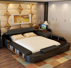 Latest Design Multifunctional <strong>Bed</strong> Wooden <strong>Bed</strong> <strong>Storage</strong> <strong>Double</strong> <strong>Bed</strong> - Product Image 4