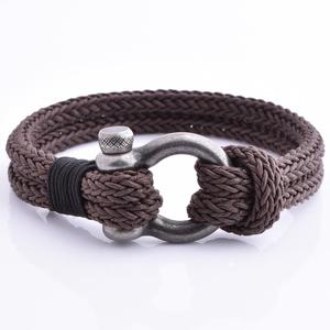 Colori fatti a mano in Nylon marrone della bandiera italiana D grillo in metallo nautico marrone corda bracciale - Product Image 4