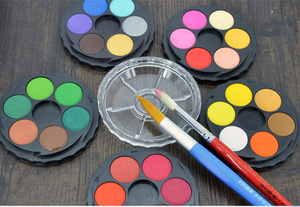 Großhandel benutzerdefinierte 12 farben künstler aquarell malen kuchen 24 farben aquarell für kinder - Product Image 6