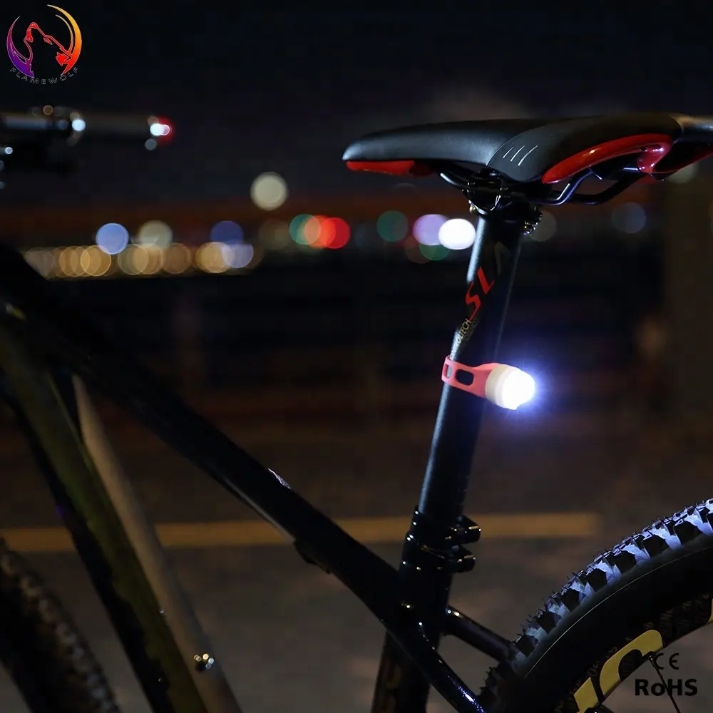 De plástico Clip de seguridad trasera de bicicleta luz de advertencia de la luz de la bicicleta